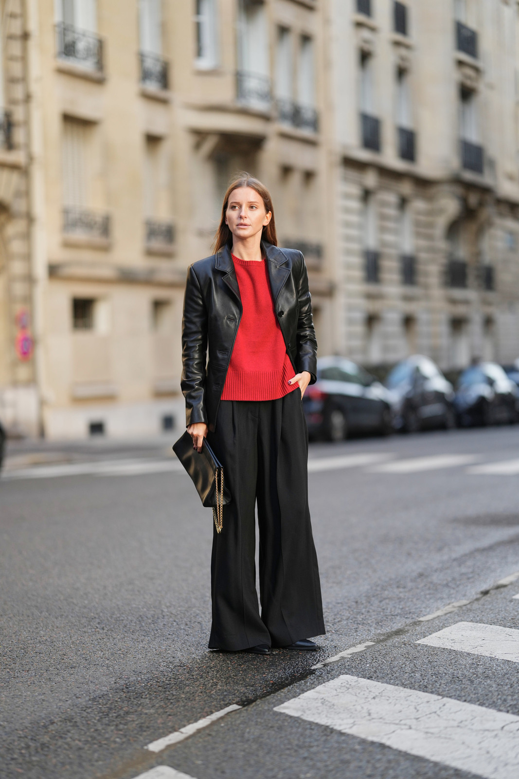 Leather Knit Crepe Outfit Idea Leather Knit Crepe Outfit Idea — New Years Eve Outfits 2027 with Pants