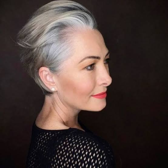 Silver Pixie Swept Back With Crown Volume Silver Pixie Swept Back With Crown Volume — Hairstyles 2027 for Women Over 60