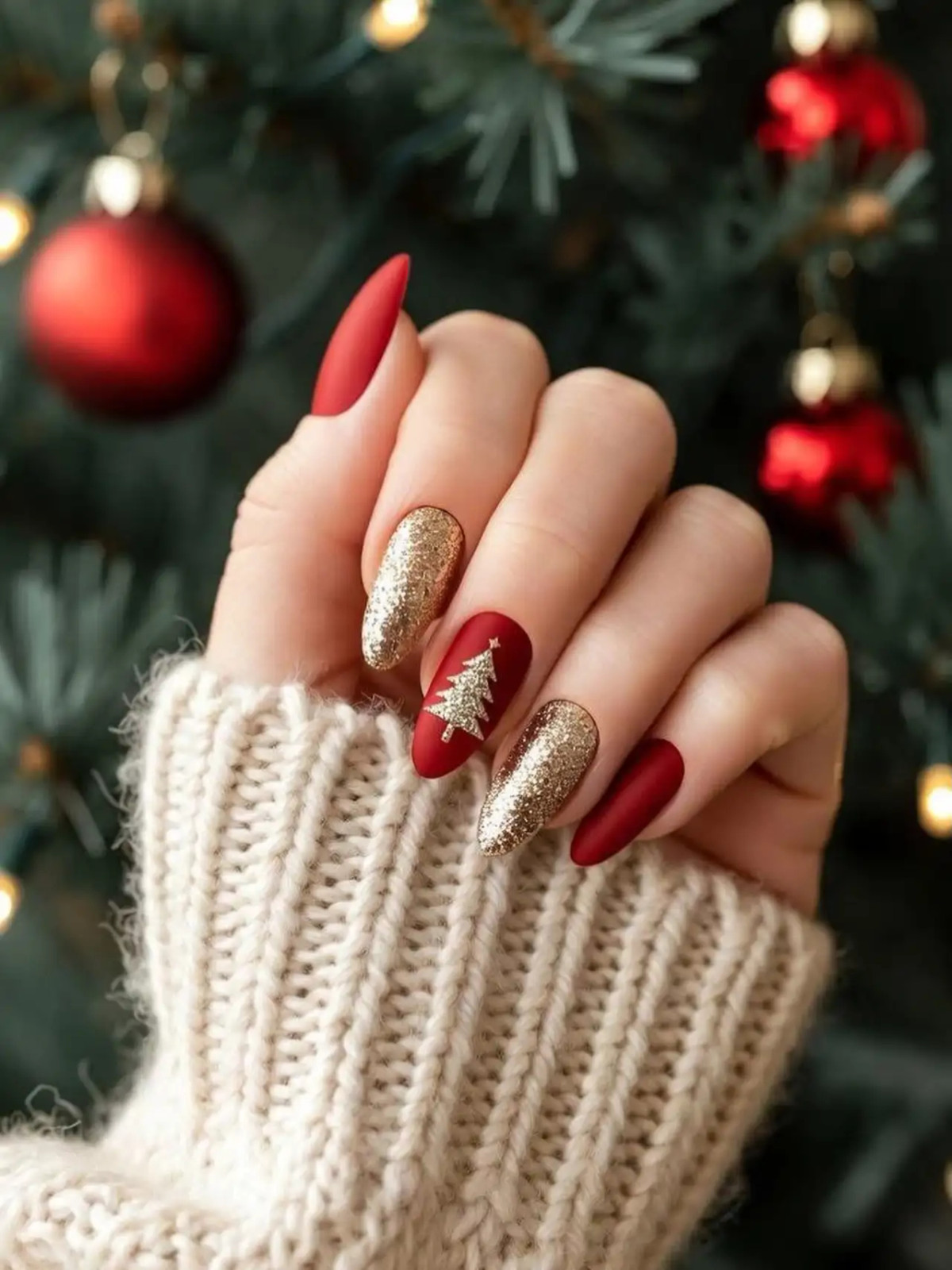 Matte Glitter Visual Idea Matte Glitter Visual Idea — Glitter Christmas Nails 2026