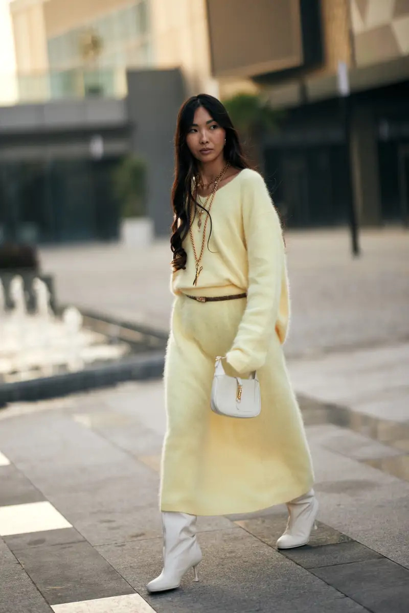 Cozy Pale Yellow Fuzzy Sweater Dress Cozy Pale Yellow Fuzzy Sweater Dress — Pale Yellow Outfits 2027