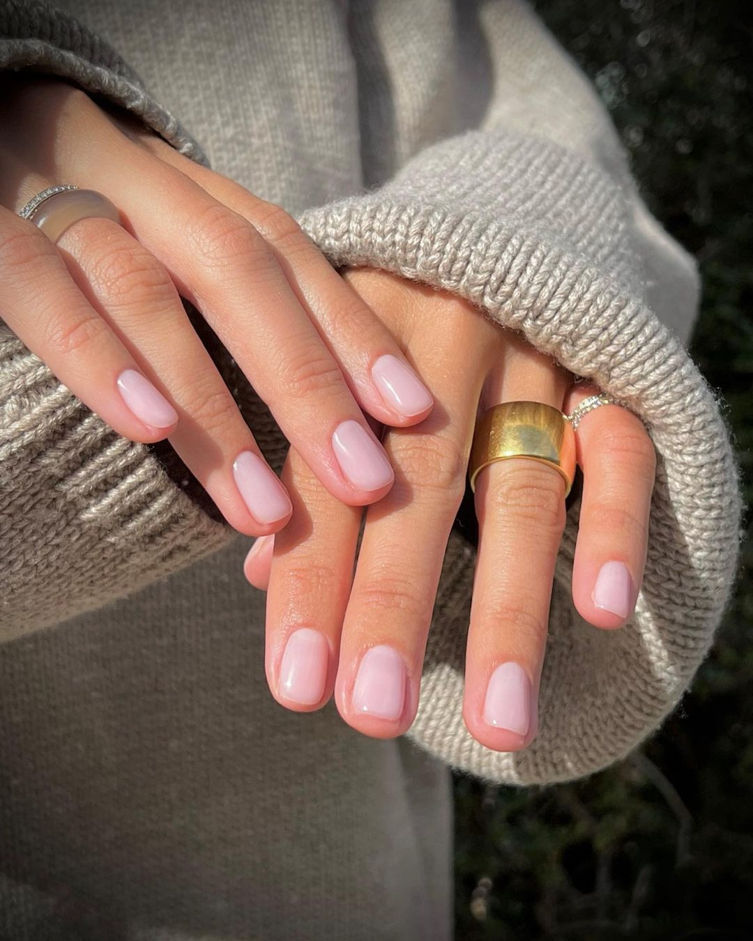 Sheer Glossy Pale Pink Short Squoval Nails Sheer Glossy Pale Pink Short Squoval Nails — Simple Winter Nails 2027