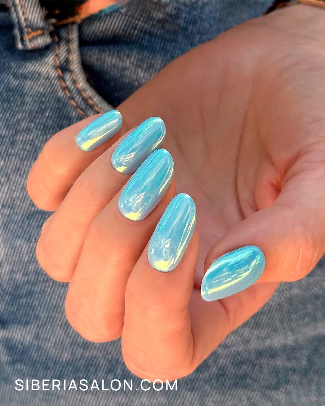Iridescent Chrome Medium Ovals — Nail Designs 2027