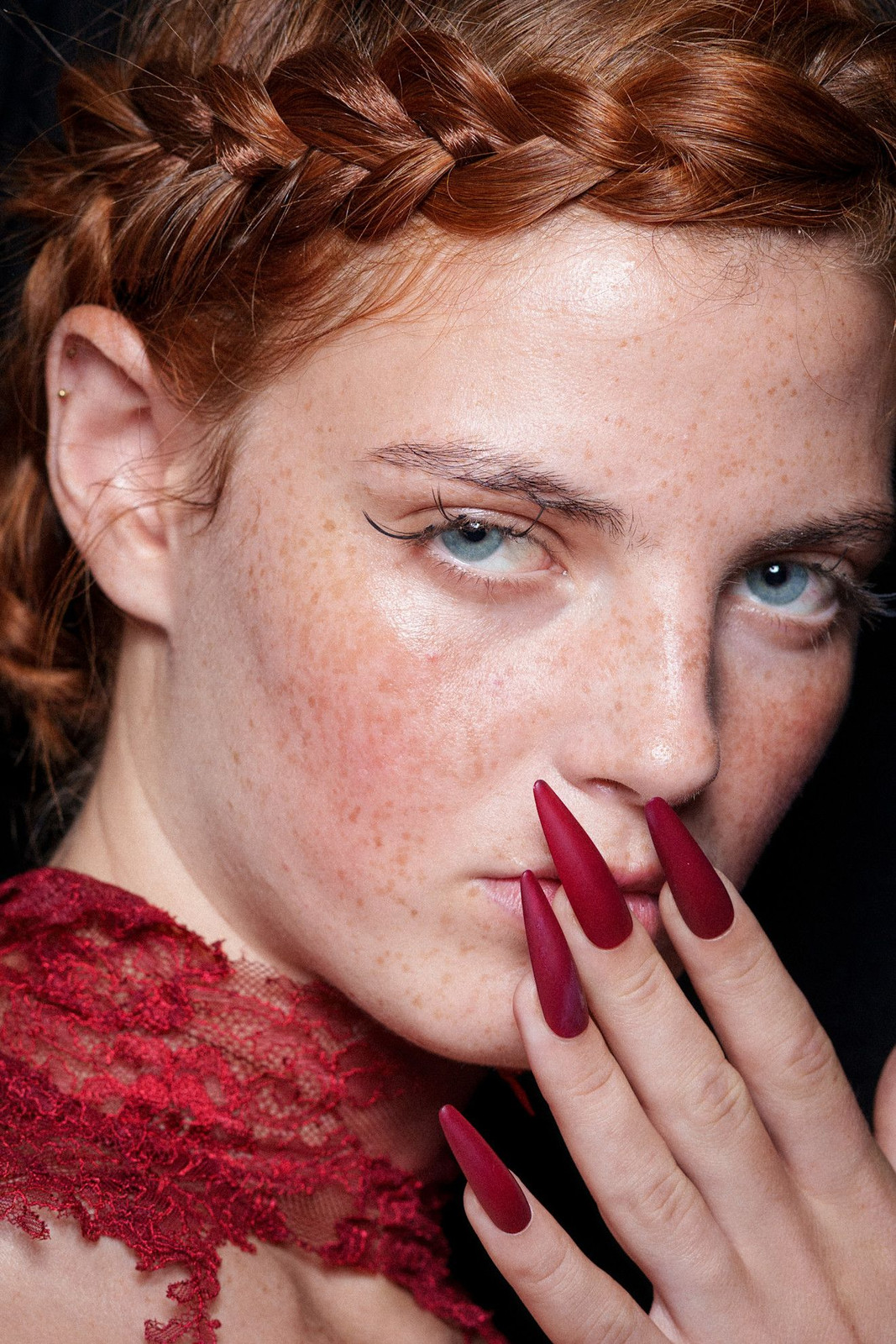 Matte Visual Idea Matte Visual Idea — Nails 2027 for Red Dress