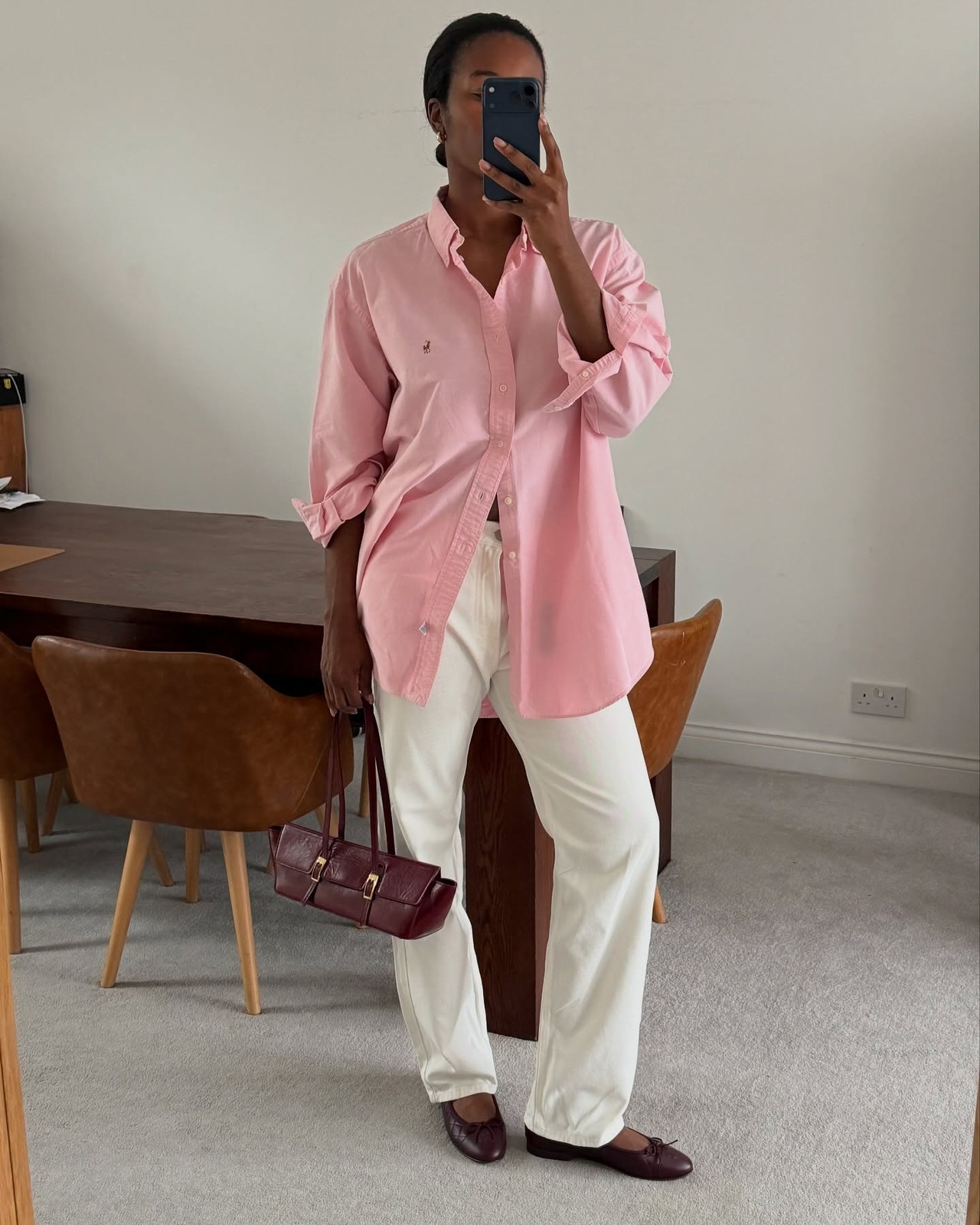 Relaxed Blush Shirt with Wide-Leg Trousers — Blush Outfits 2027