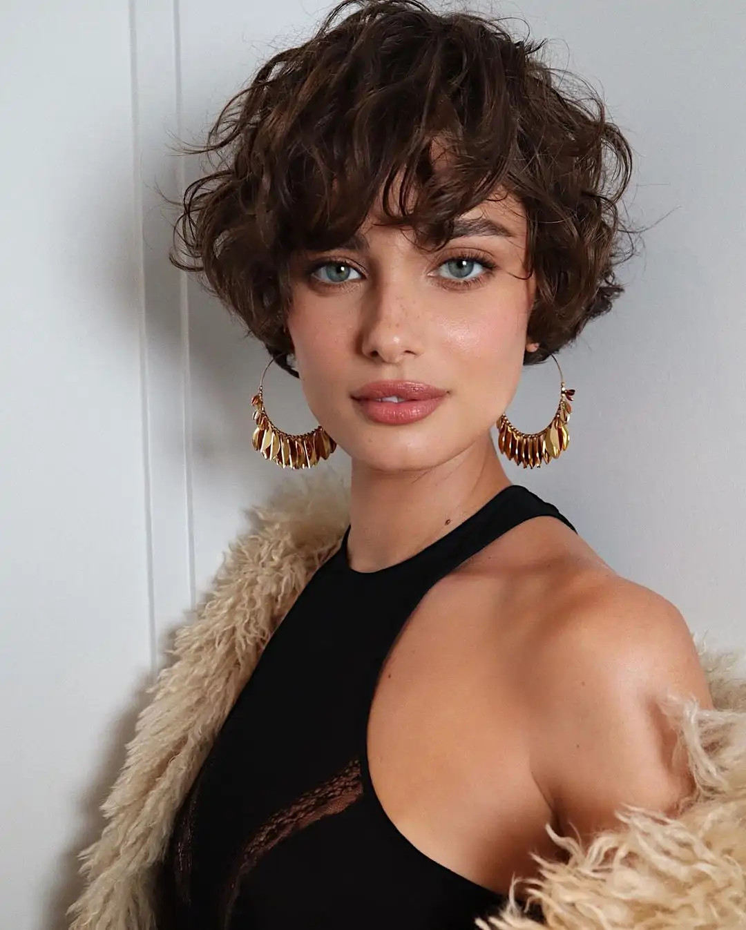 Tousled Dark Brown Curly Pixie — Hairstyles 2027 for Short Hair
