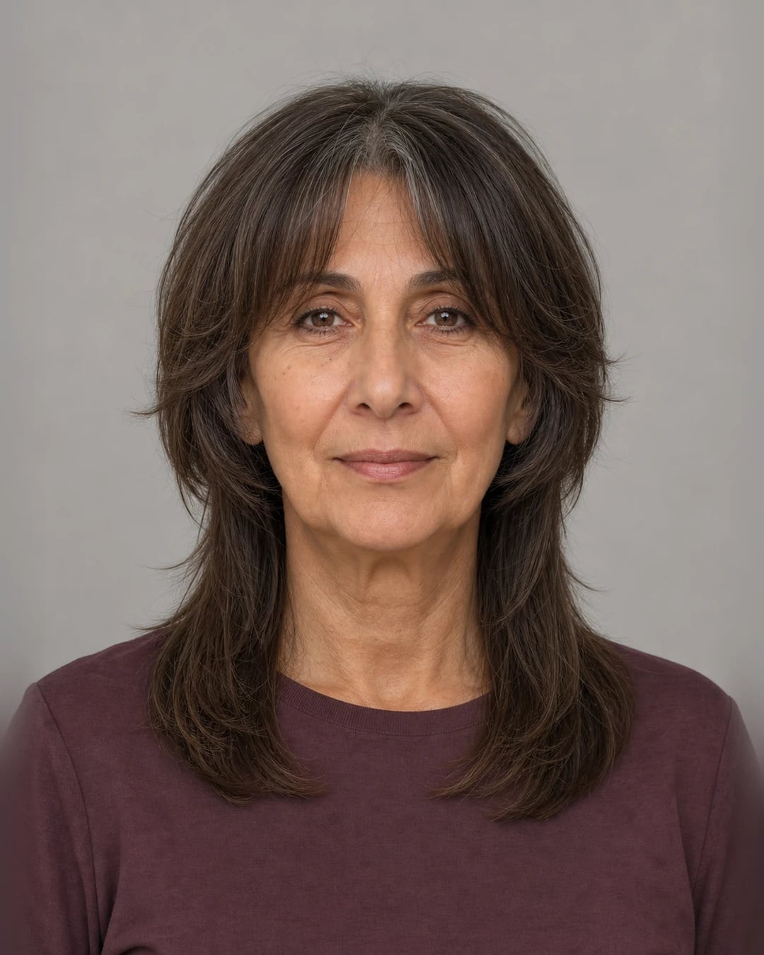 Dark Brown Shag With Full Bangs — Bangs 2027 for Women Over 60