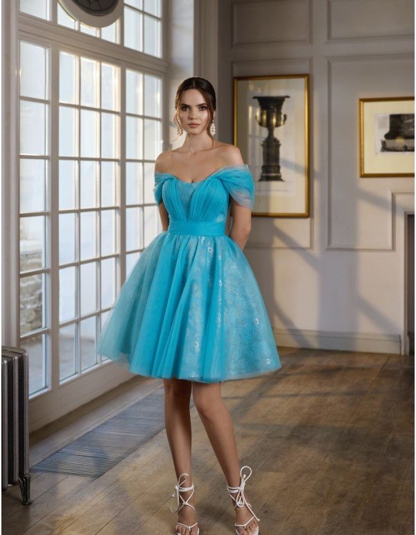 Tulle Mini Dress with Voluminous Skirt — Short Prom Dresses 2027