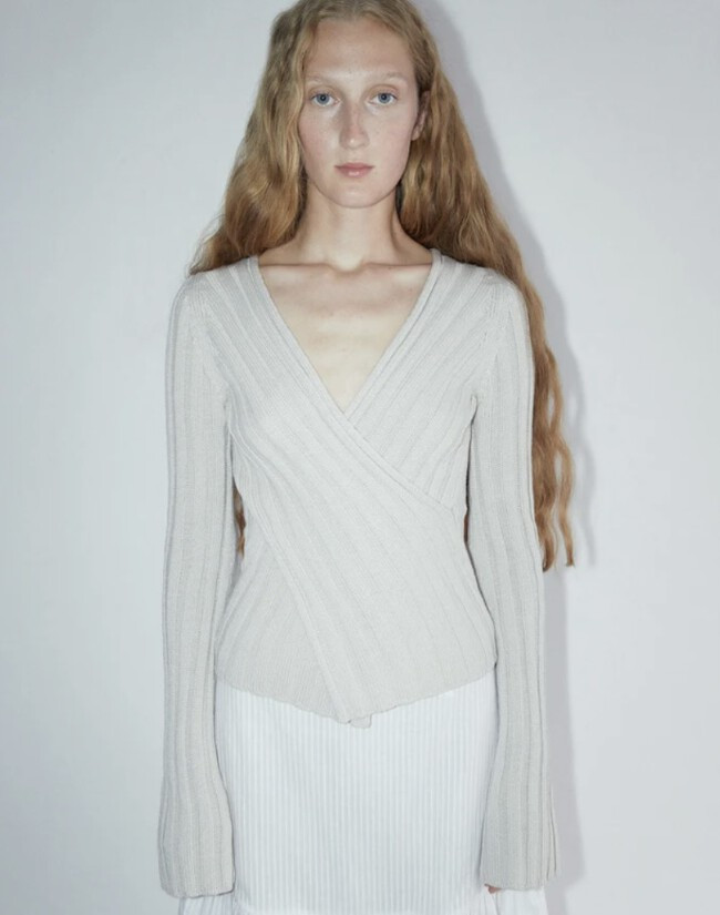 Wrap-Front Knit Top with Ribbed Skirt Wrap-Front Knit Top with Ribbed Skirt — Balletcore Outfits 2027