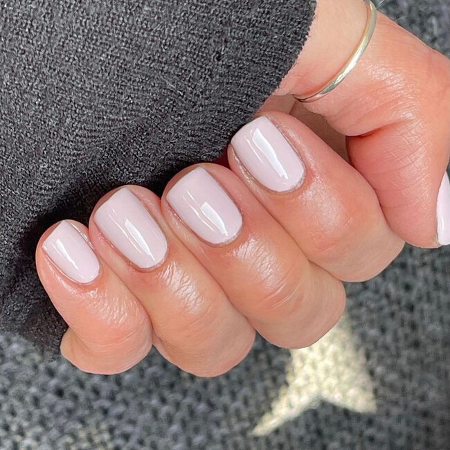 Glossy Soft Milky Pink Square Nails Glossy Soft Milky Pink Square Nails — Bridesmaid Nails Pink 2027