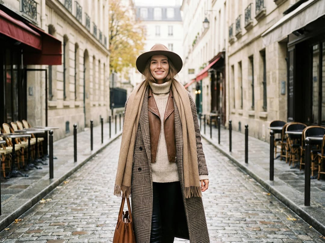 Layered Textures: Plaid Coat with Vest and Fedora Layered Textures: Plaid Coat with Vest and Fedora — Warm Winter Outfits 2027
