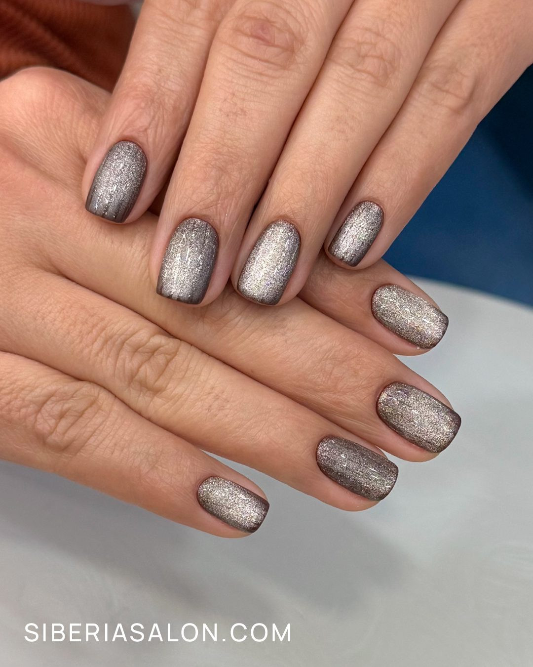 Shimmering Gray Short Square Nails Shimmering Gray Short Square Nails — Winter Gray Nails 2027