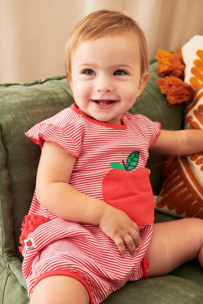 Red and White Striped Romper with Apple Applique Red and White Striped Romper with Apple Applique — Baby Outfits 2027
