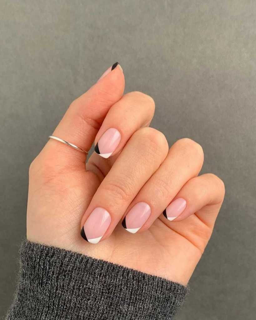 Modern Black and White French Tips Modern Black and White French Tips — Classy Simple Nail Designs 2027
