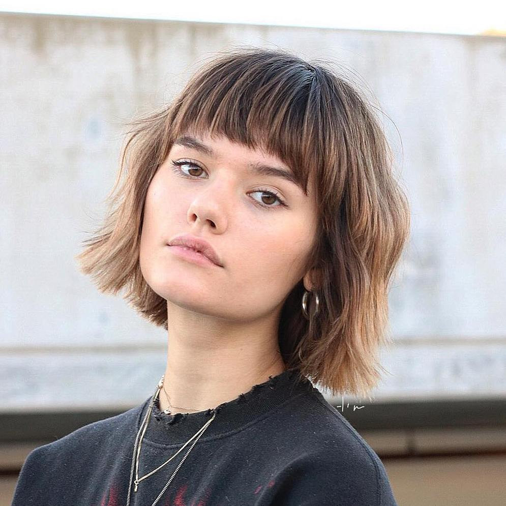 Choppy Bangs On A Brown Bob Choppy Bangs On A Brown Bob — Bangs 2027 for Square Face