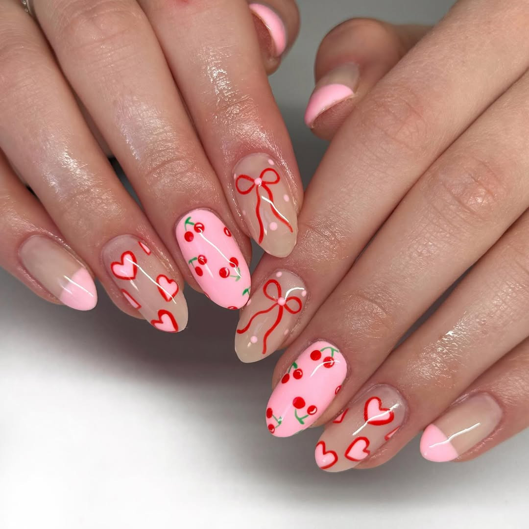 Glossy With A Subtle Shimmer Visual Idea Glossy With A Subtle Shimmer Visual Idea — Pink Valentines Nails 2027
