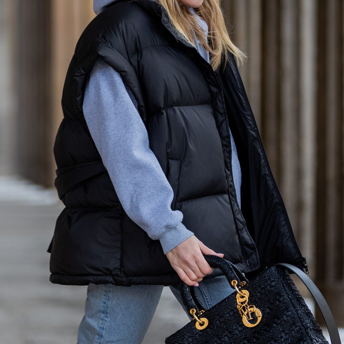 Oversized Puffer Vest Layered Over Hoodie — Winter Outfits 2027 with Puffer