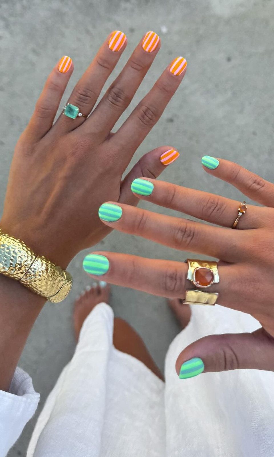 Horizontal Stripes Visual Idea Horizontal Stripes Visual Idea — Simple Summer Nails 2027