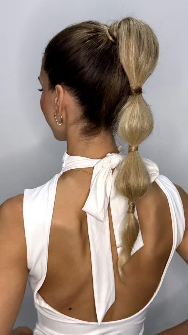 High Bubble Ponytail With Highlights — Summer Ponytails 2027