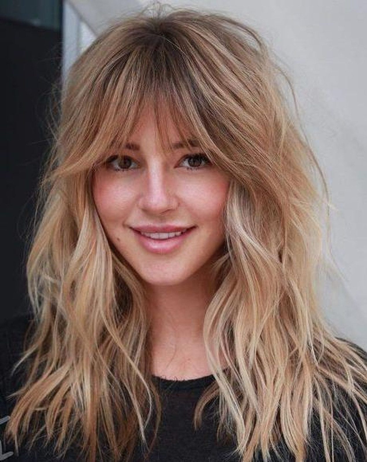 Collarbone Shag With Curtain Bangs — Lived In Blonde 2027