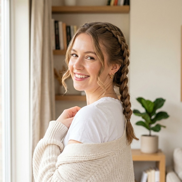 Casual Double Braids for Shoulder Length Casual Double Braids for Shoulder Length — French Braid 2027
