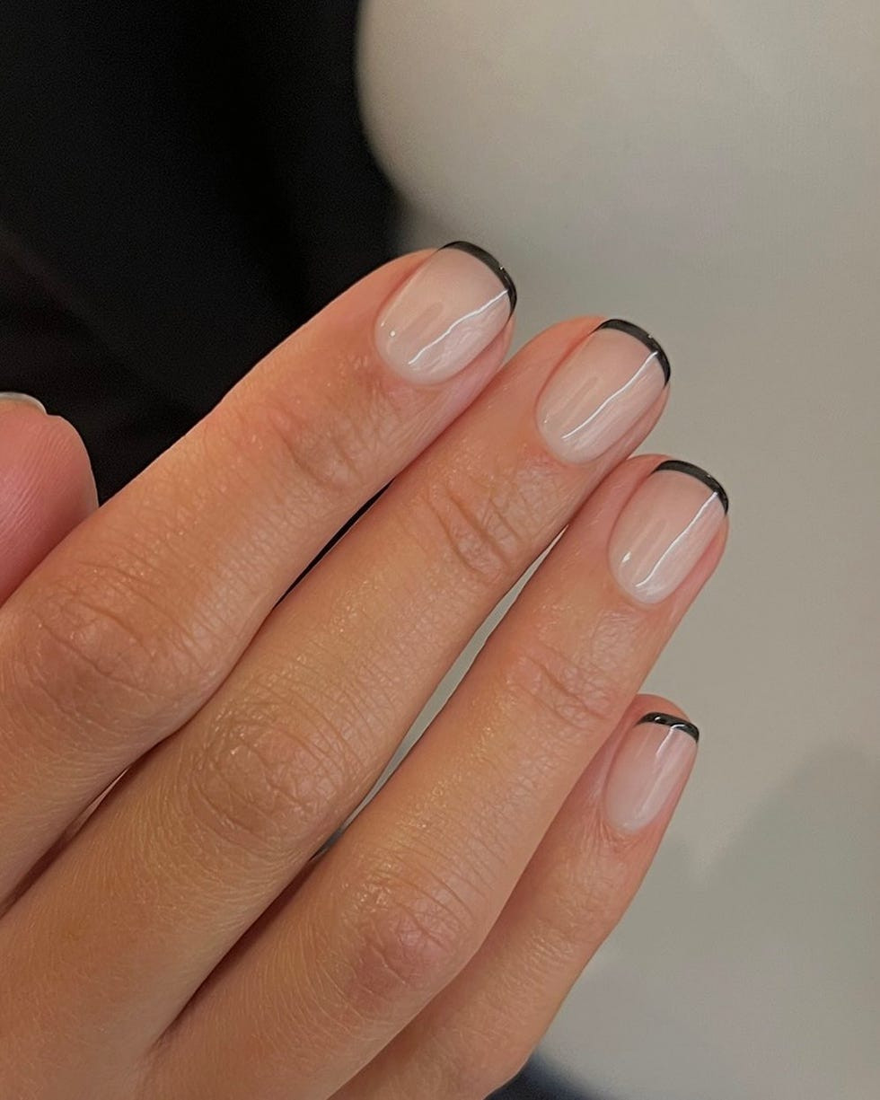 Thin Sharp Black French Tips Visual Idea — French Tip Nails 2027