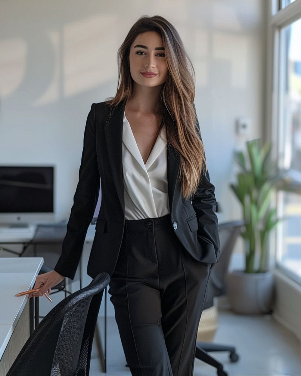Classic Black Blazer and White Blouse: The Epitome of Professional Networking Classic Black Blazer and White Blouse: The Epitome of Professional Networking — Networking Outfits 2027