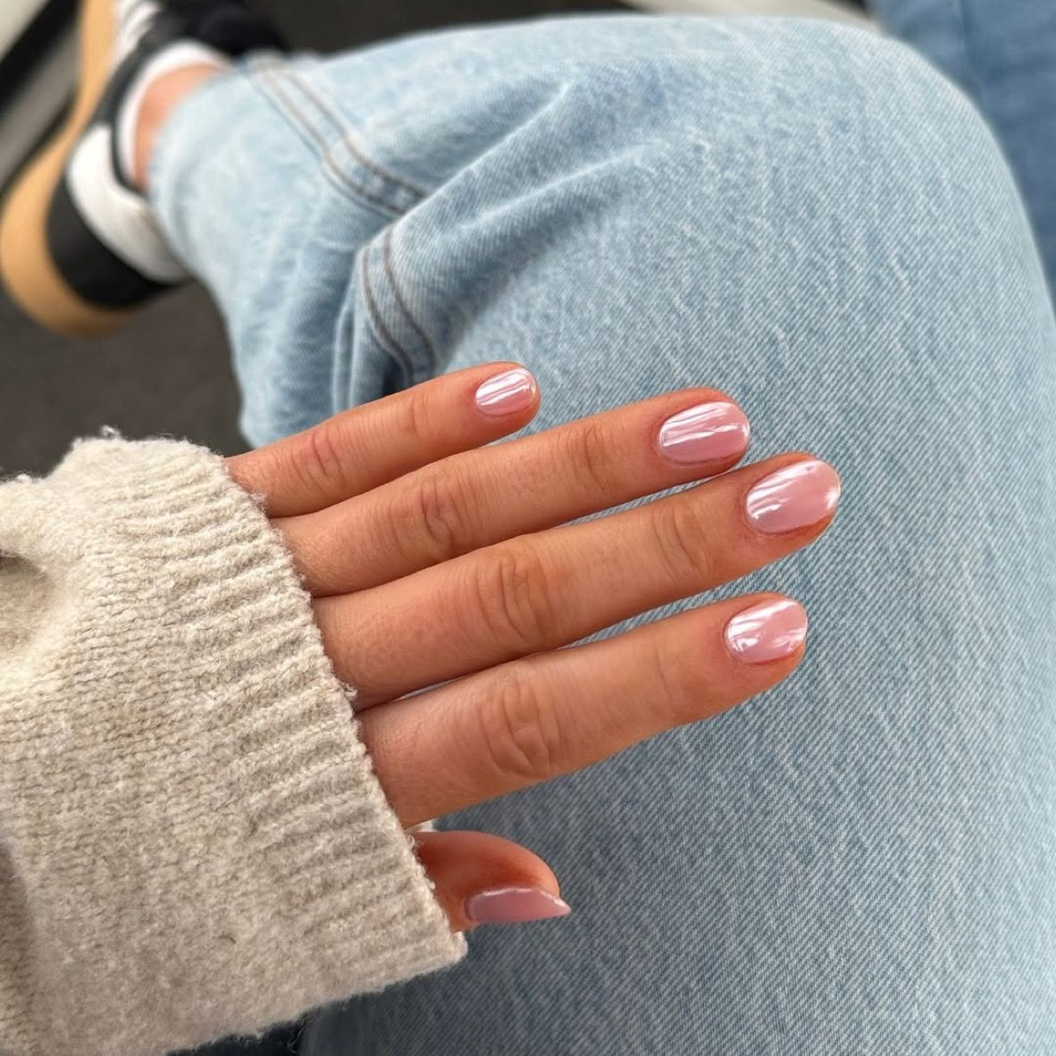 Rose Water Chrome Oval Nails — Pink Chrome Nails 2027