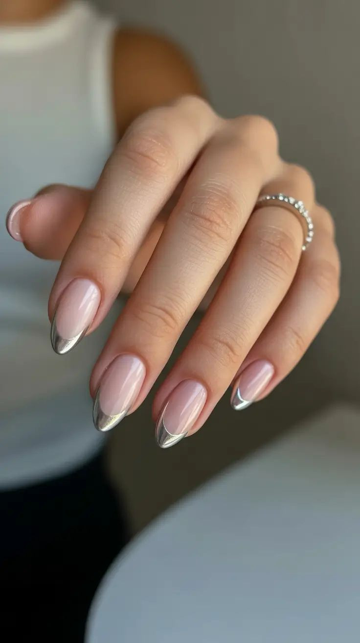 Sheer Pink White Hearts Scatter Nails — Minimalist Nails 2027