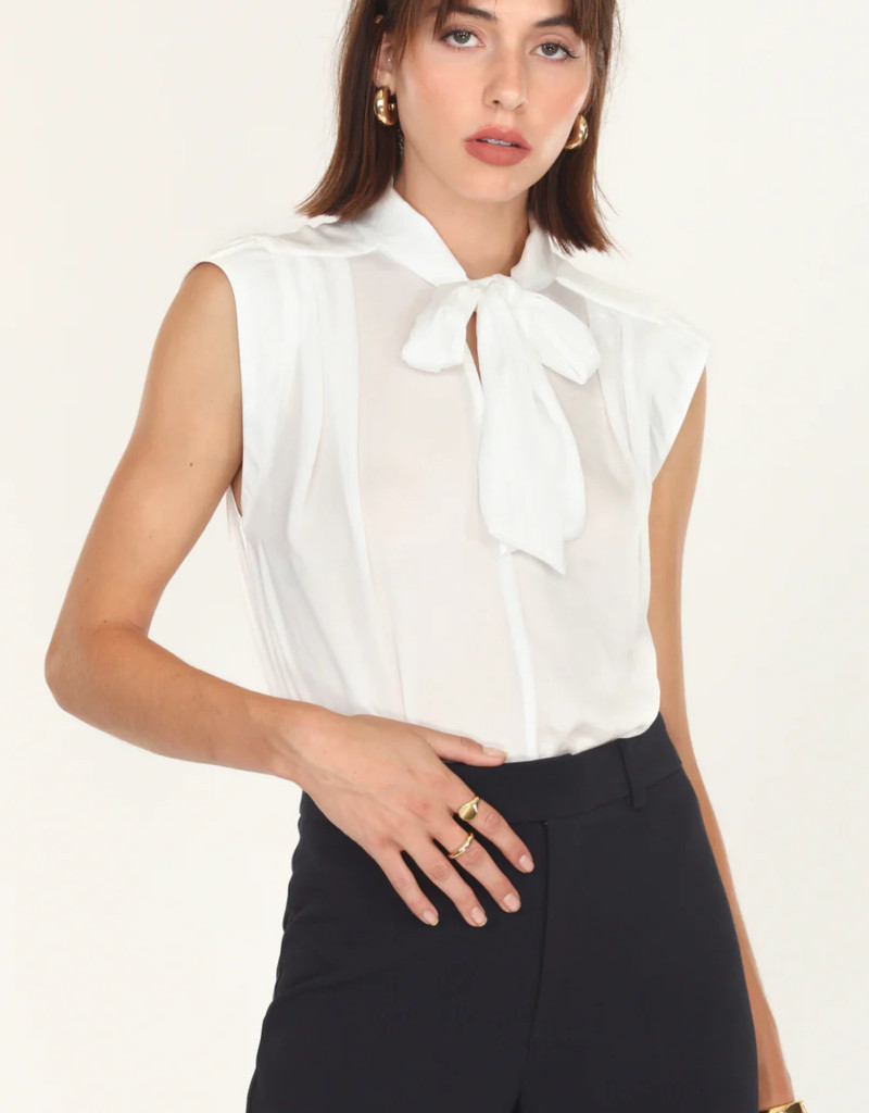 Sheer White Bow Tie Blouse with Black Pants for Clean Professionalism Sheer White Bow Tie Blouse with Black Pants for Clean Professionalism — Bow Tie Outfits for Women 2027