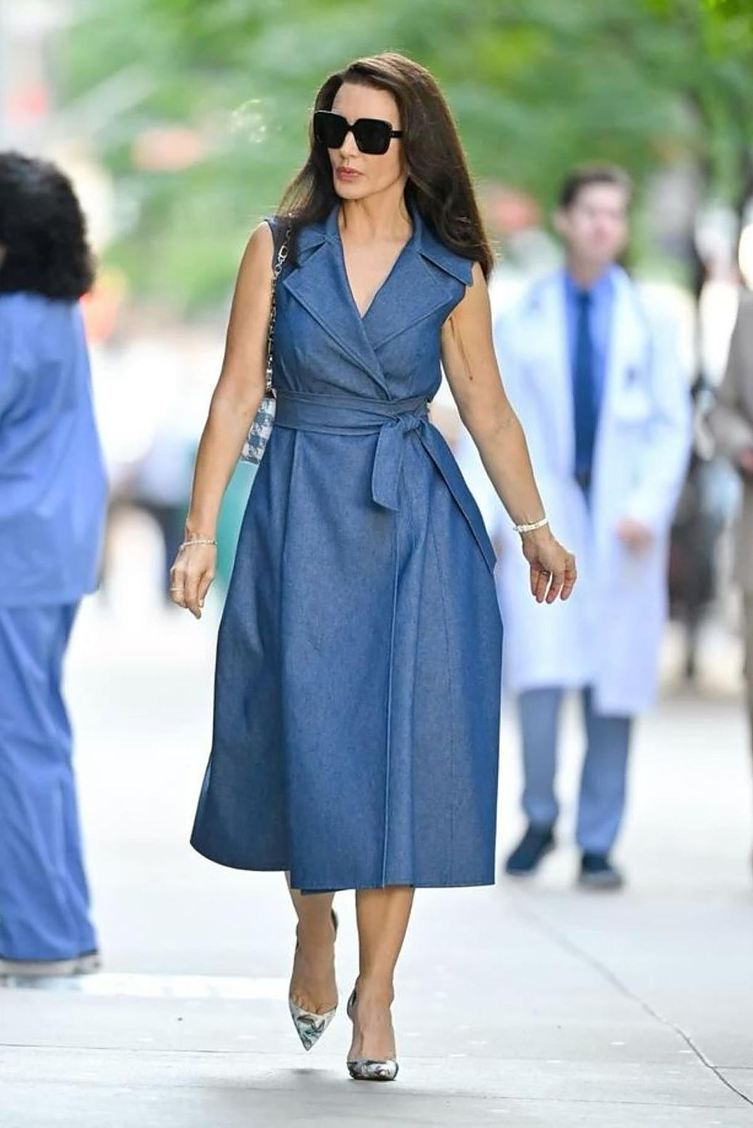 Sleeveless Blue Denim Wrap Dress Elegance Sleeveless Blue Denim Wrap Dress Elegance — Summer Outfits 2027 for Women Over 50