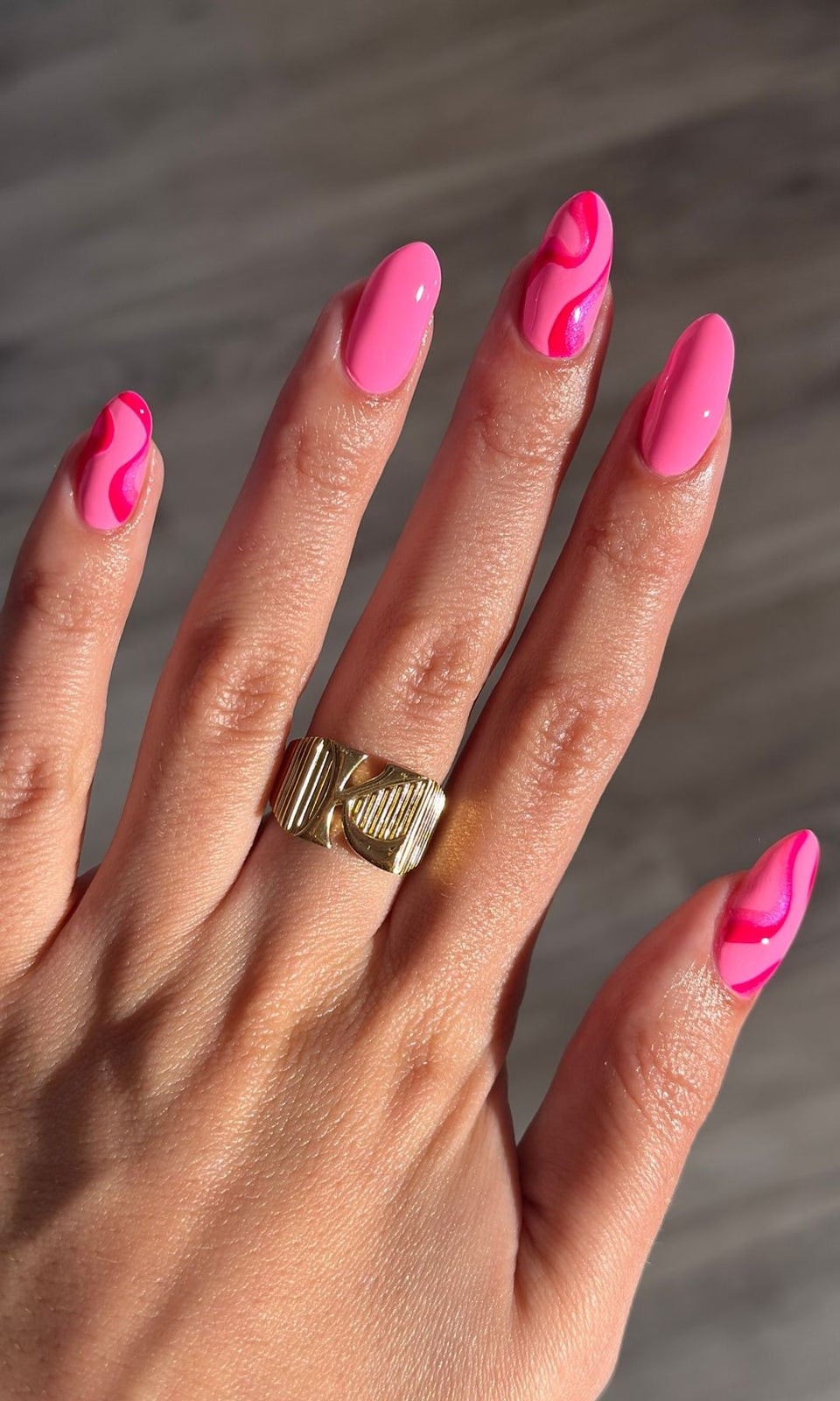 Bright Pink Abstract Swirl Nails Bright Pink Abstract Swirl Nails — Pink Summer Nails 2027