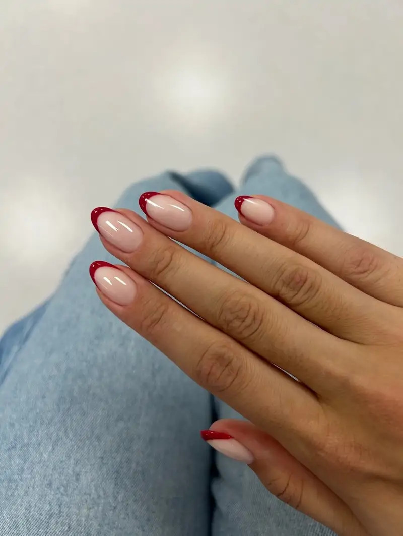 Vibrant Red French Tip Almond Nails Vibrant Red French Tip Almond Nails — Short Graduation Nails 2027