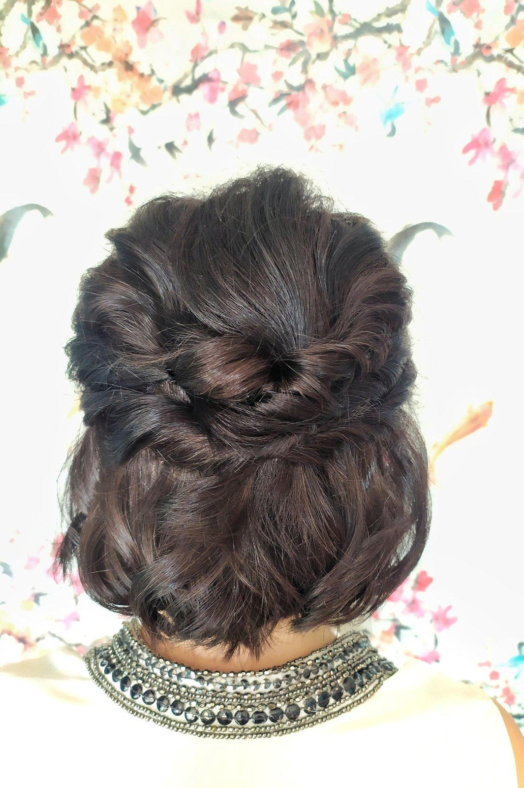 Dark Brown Bob Updo With Twists — Wedding Guest Updos 2027