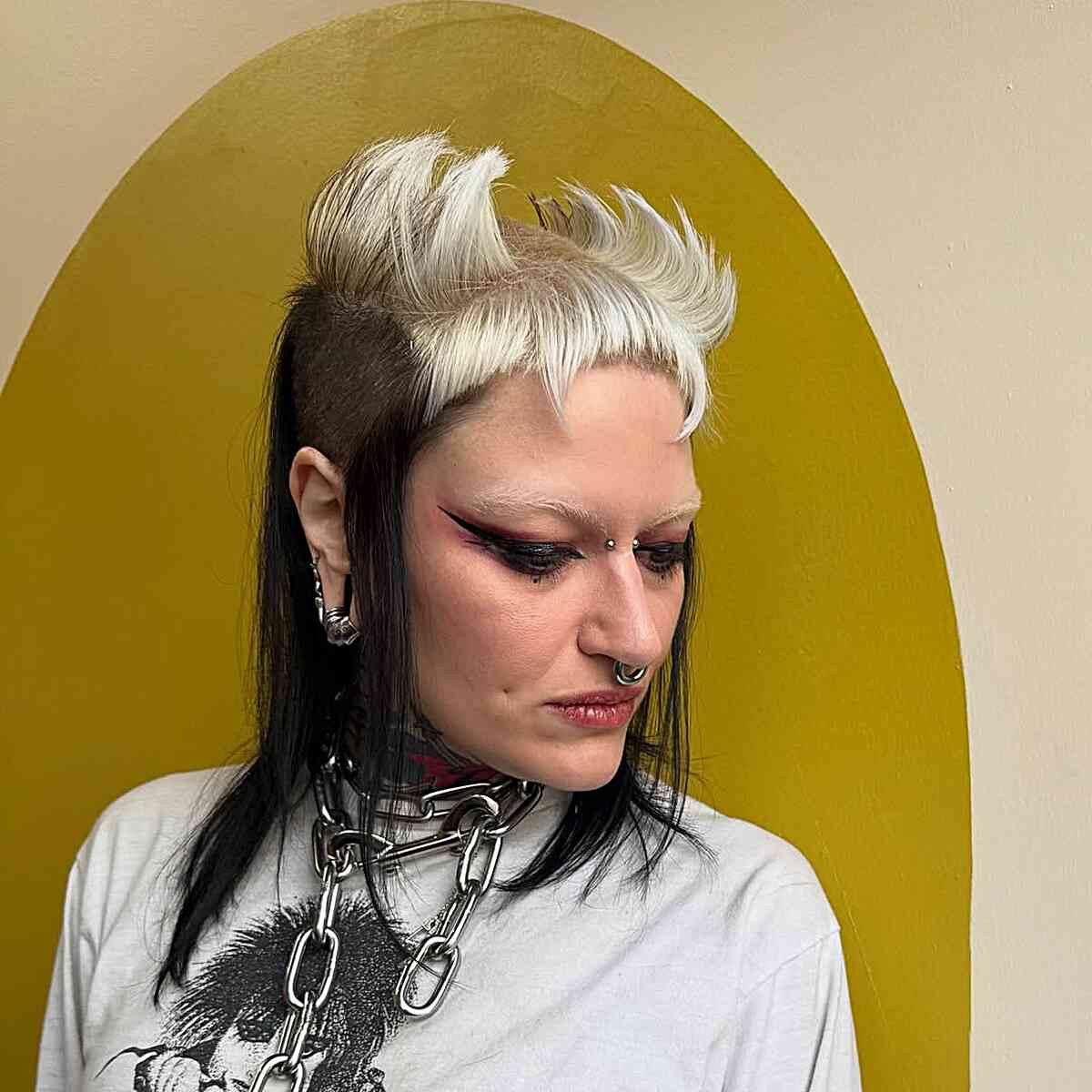 Blonde Spiked Undercut With Choppy Bangs Blonde Spiked Undercut With Choppy Bangs — Punk Hairstyles 2027