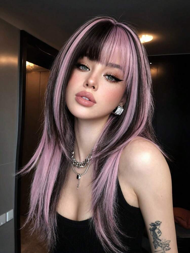 Visual Idea — A Woman With Mid-Back Length — Y2K Bangs 2027
