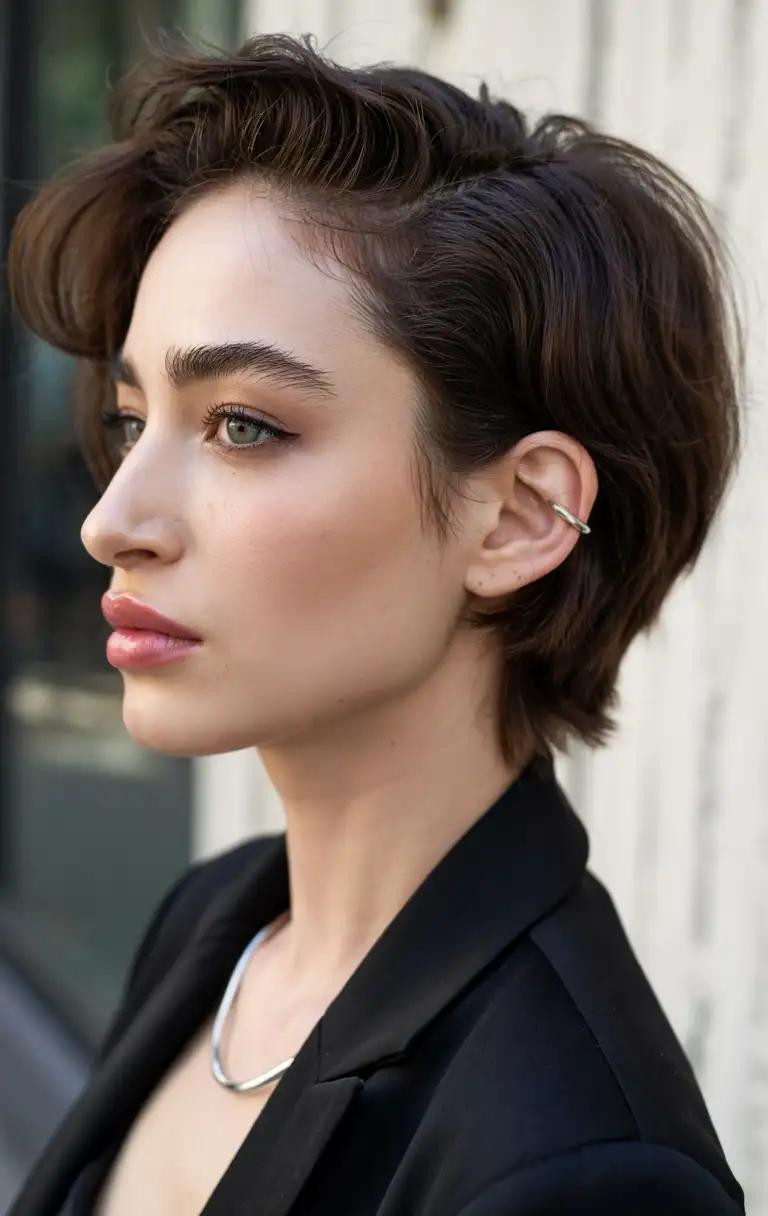 Pixie with Soft Waves from the Side Pixie with Soft Waves from the Side — Pixie 2027 for Wavy Hair