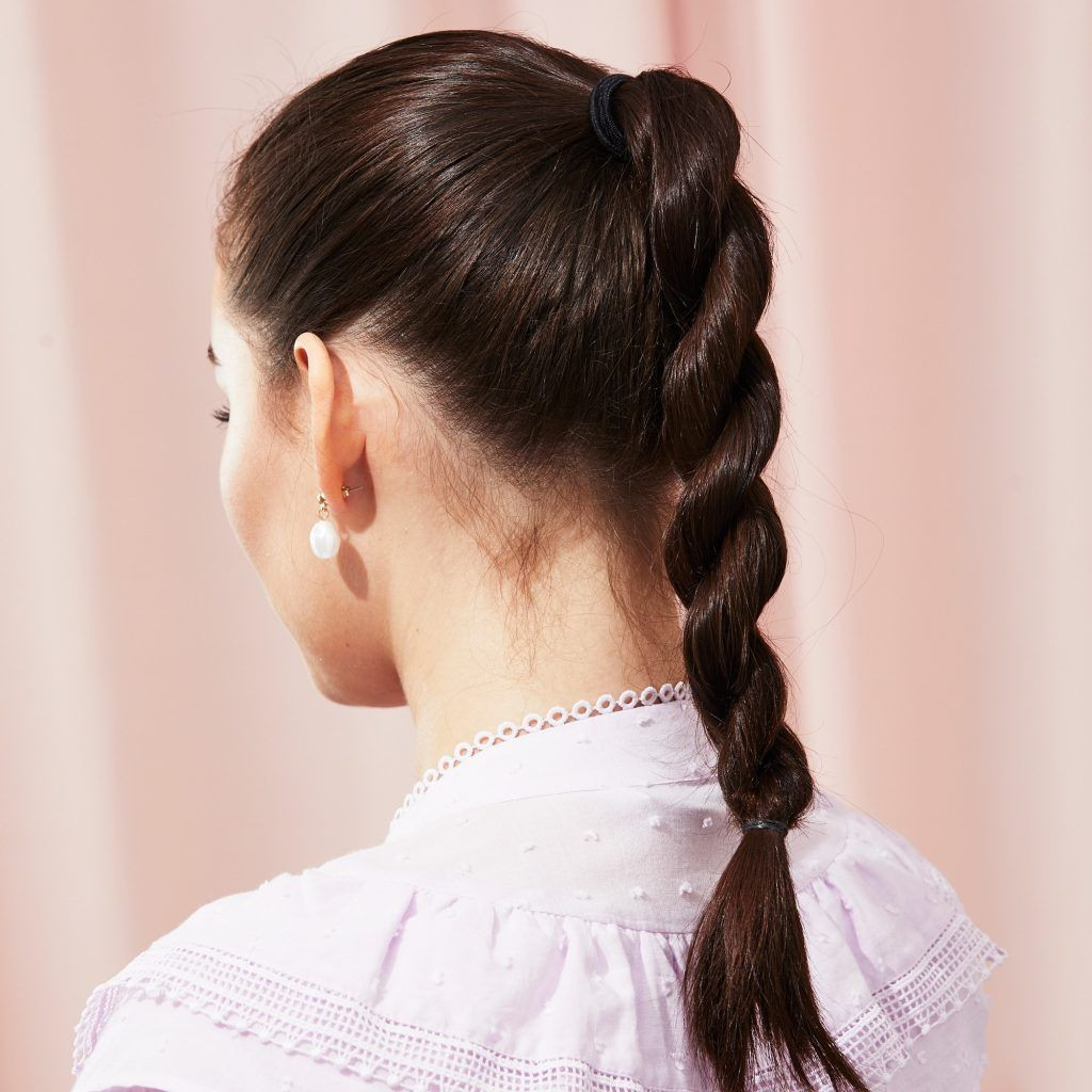 Mid Back Twisted Braid Low Ponytail — Easy Updos 2027