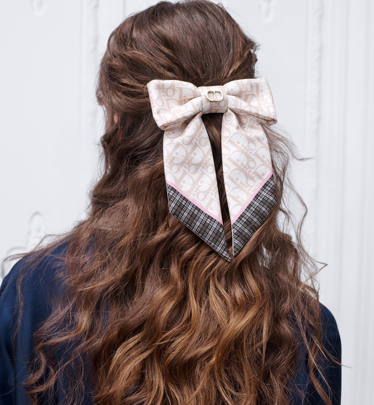 Dark Brown Half Up With Silk Bow Dark Brown Half Up With Silk Bow — Cruise Hairstyles 2027