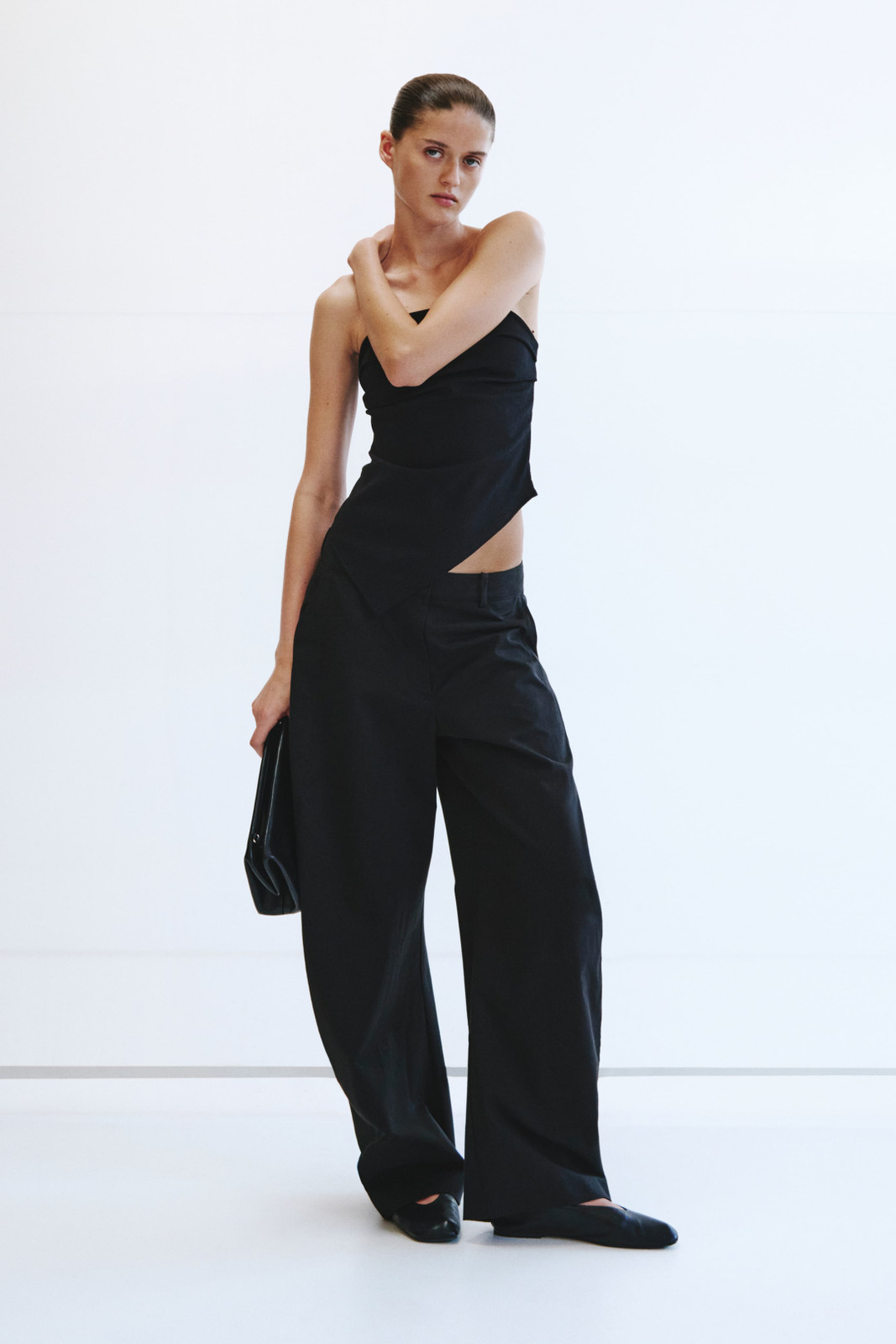 Asymmetrical Tube Top with Wide-Leg Denim Asymmetrical Tube Top with Wide-Leg Denim — Tube Top Outfits 2027