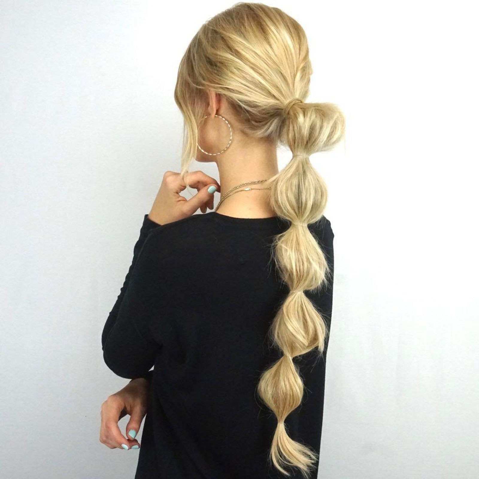 Mid-Back Ash Blonde Bubble Ponytail — Summer Ponytails 2027