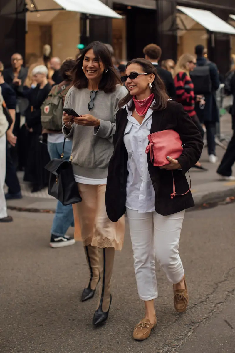 Preppy Touch: White Jeans with Pink Bandana and Brown Blazer Preppy Touch: White Jeans with Pink Bandana and Brown Blazer — White Jeans Outfits 2027