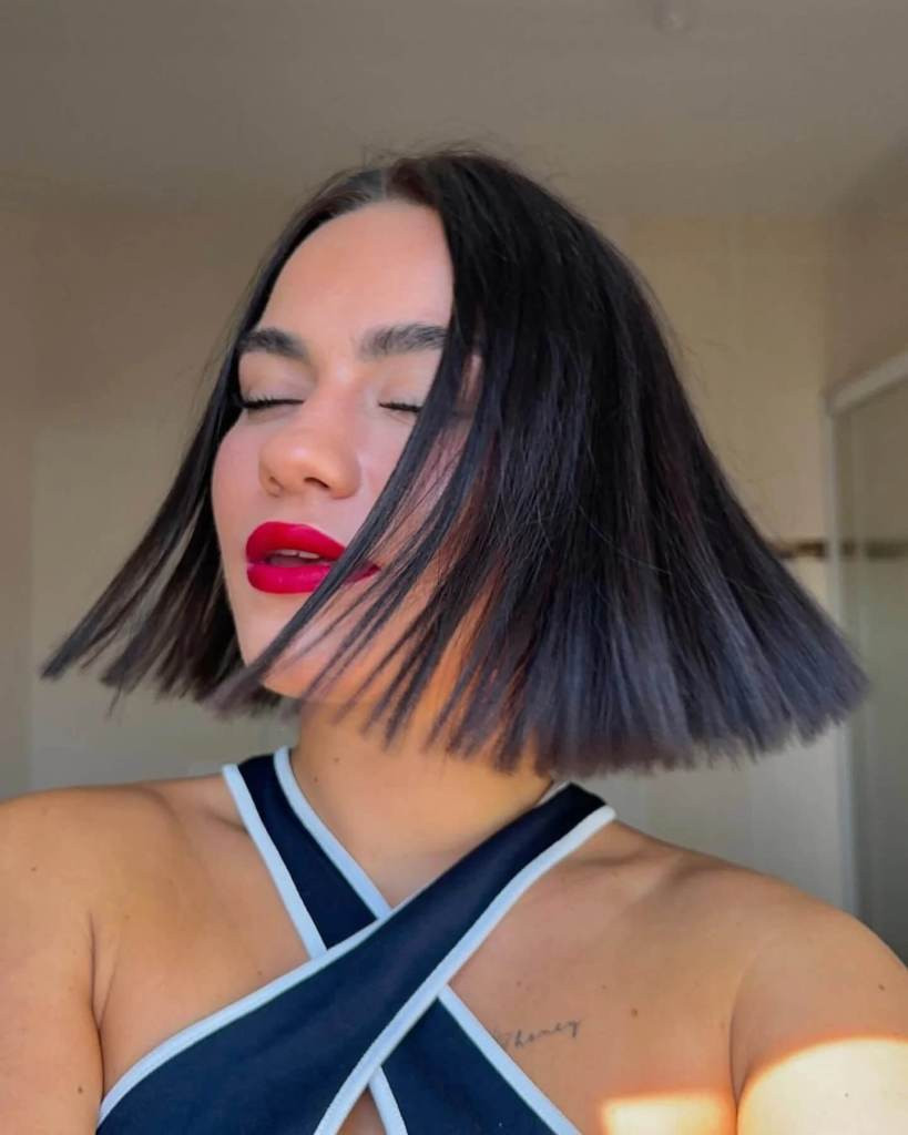 Sharp Dark Brown Blunt Bob Sharp Dark Brown Blunt Bob — Jaw Length Bob 2027