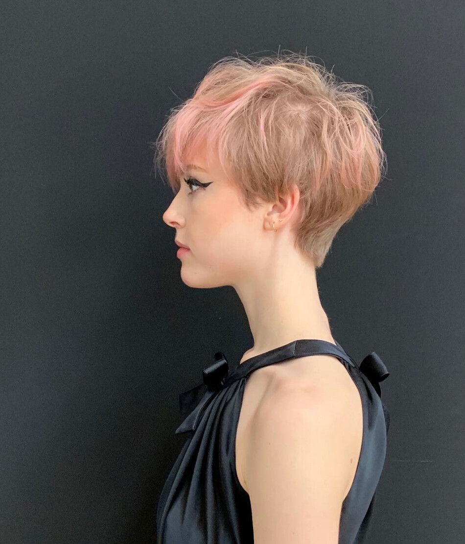 Visual Idea — A Pixie Haircut Is Shown In Profile Visual Idea — A Pixie Haircut Is Shown In Profile — Pink Pixie 2027