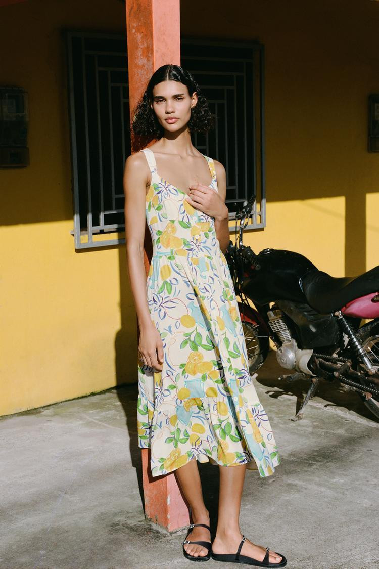 Lemon Print Midi Dress for Effortless Daytime Charm Lemon Print Midi Dress for Effortless Daytime Charm — Italy Summer Outfits 2027