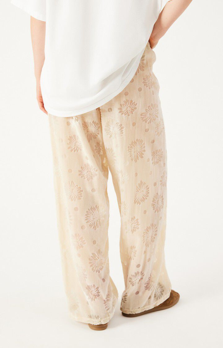 Cream Velvet Trousers with Embossed Floral Pattern — Vanilla Girl Outfits 2027