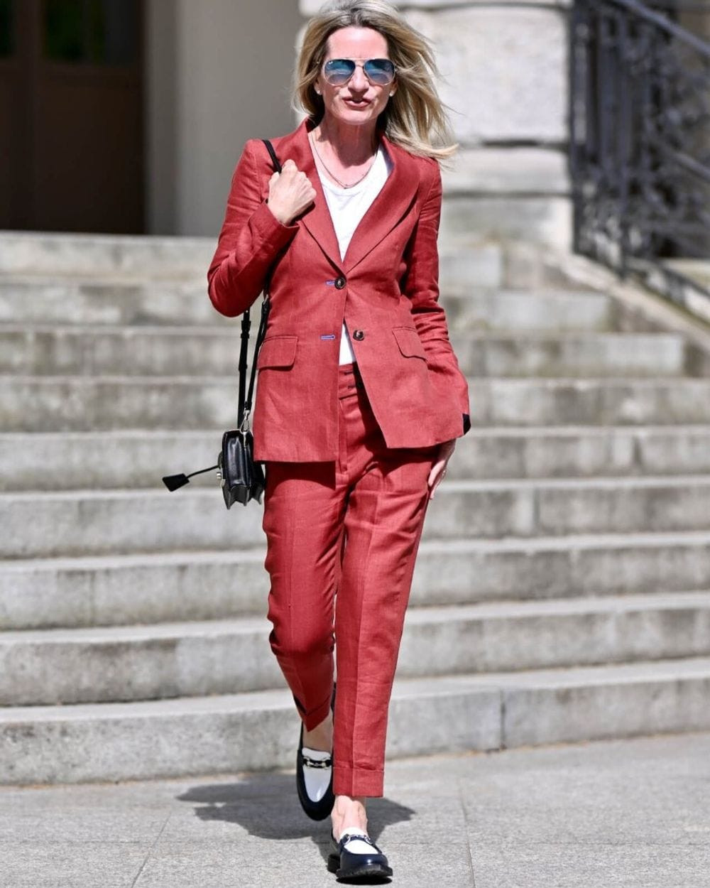 Business Casual Power: Loafers with Red Linen Suit Business Casual Power: Loafers with Red Linen Suit — Loafer Outfits 2027