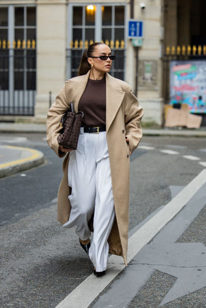 Oversized Trench Coat with Wide-Leg Trousers Oversized Trench Coat with Wide-Leg Trousers — Paris Outfits 2027