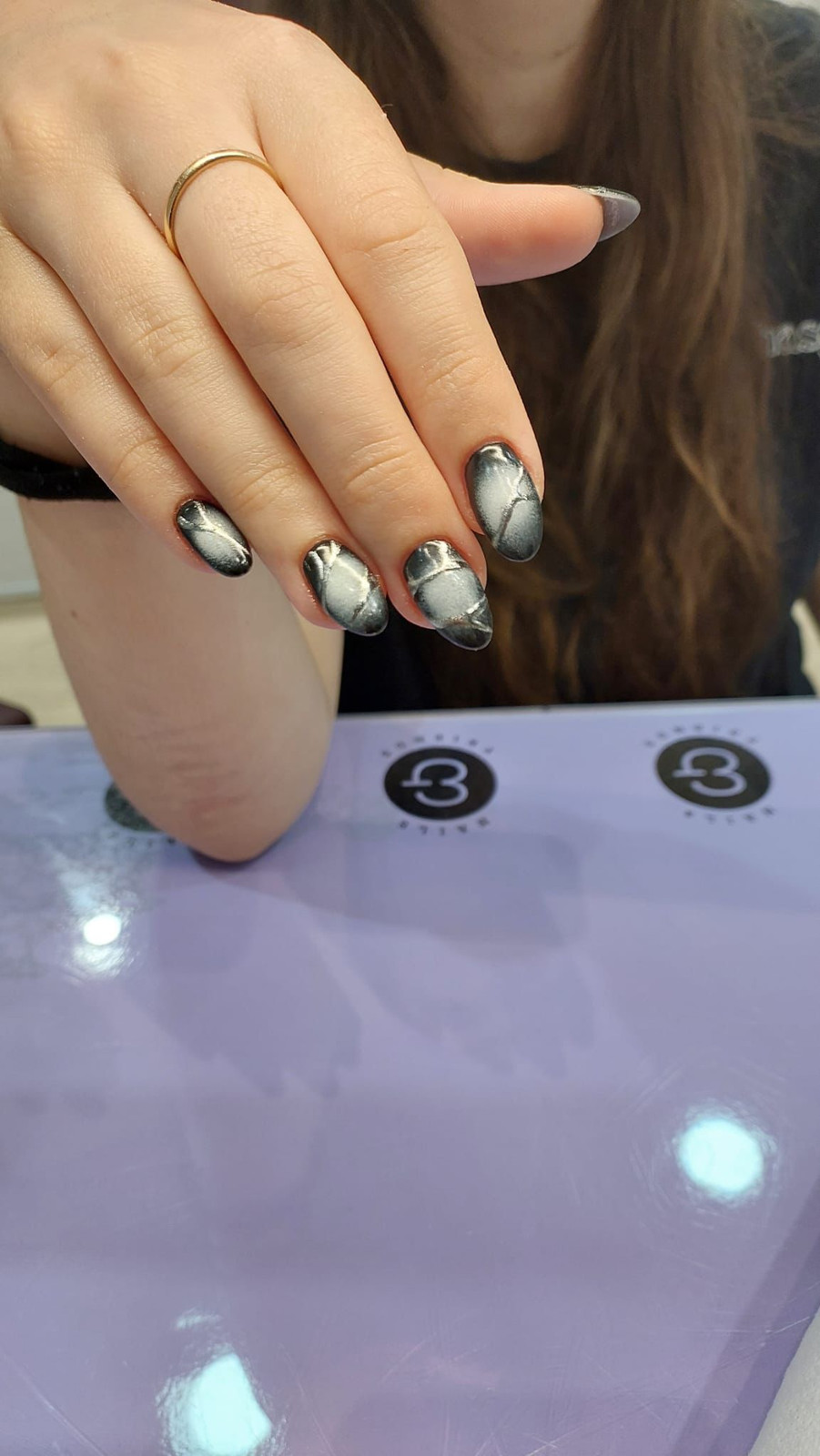 Abstract Marble Silver Accents Abstract Marble Silver Accents — Winter Nail Trends 2027