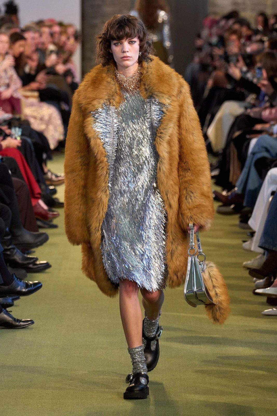 Tinsel Trend: Metallic Mini Dress with Faux Fur — Holiday Party Outfits 2026