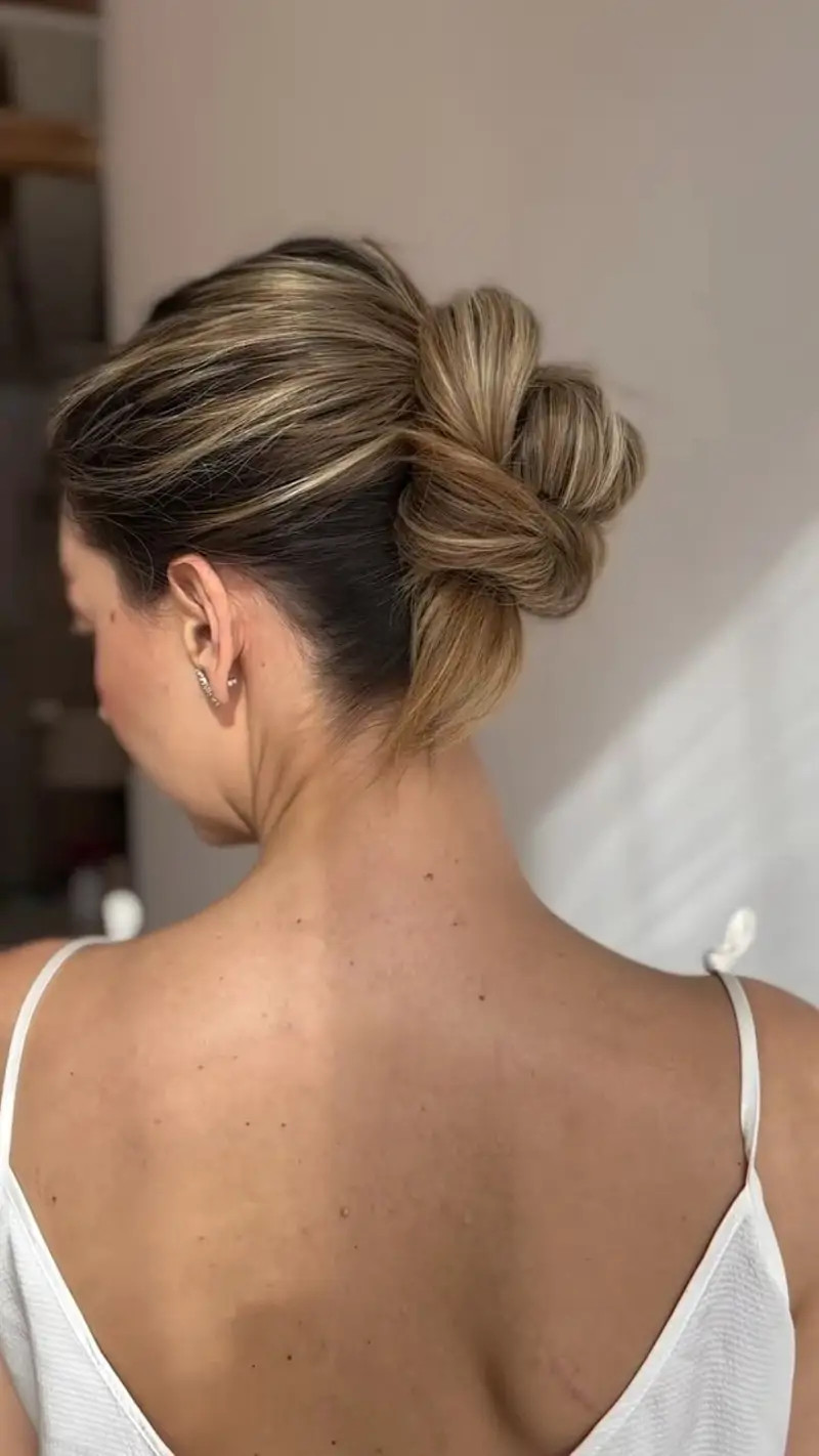 Dark Brown Balayage Low Bun Dark Brown Balayage Low Bun — Messy Bun 2027